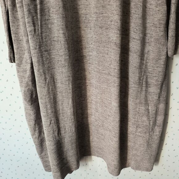 Eileen Fisher Cardigan Sweater 3X Oatmeal Organic Linen Open Duster LagenlooK - Picture 14 of 16